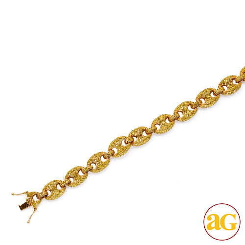 10KY 13.50CTW YELLOW DIAMOND PUFFED GUCCI LINK BRA