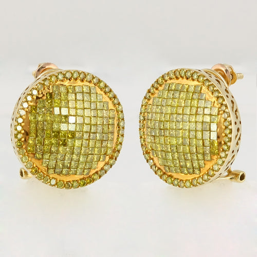 14KY 3.50CTW DIAMOND FANCY EARRINGS