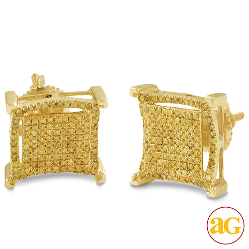 10KY 0.50CTW YELLOW DIAMOND FANCY EARRINGS