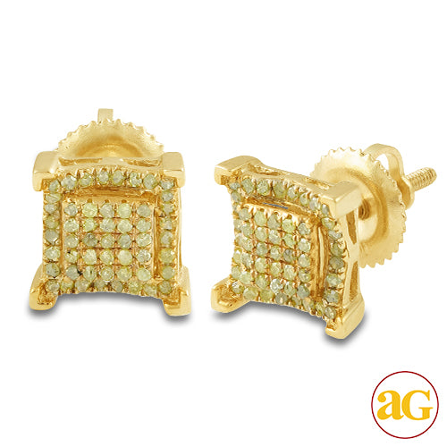 10KY 0.25CTW YELLOW DIAMOND FANCY EARRINGS