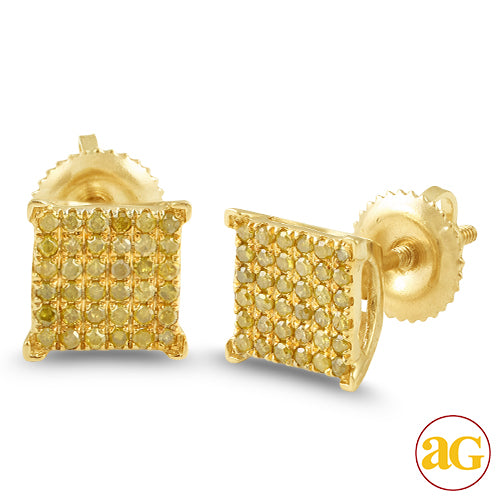 10KY 0.30CTW YELLOW DIAMOND FANCY EARRINGS