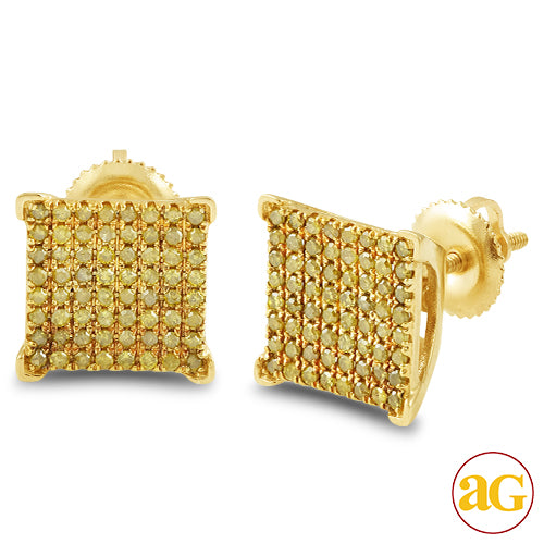 10KY 0.50CTW YELLOW DIAMOND FANCY EARRINGS