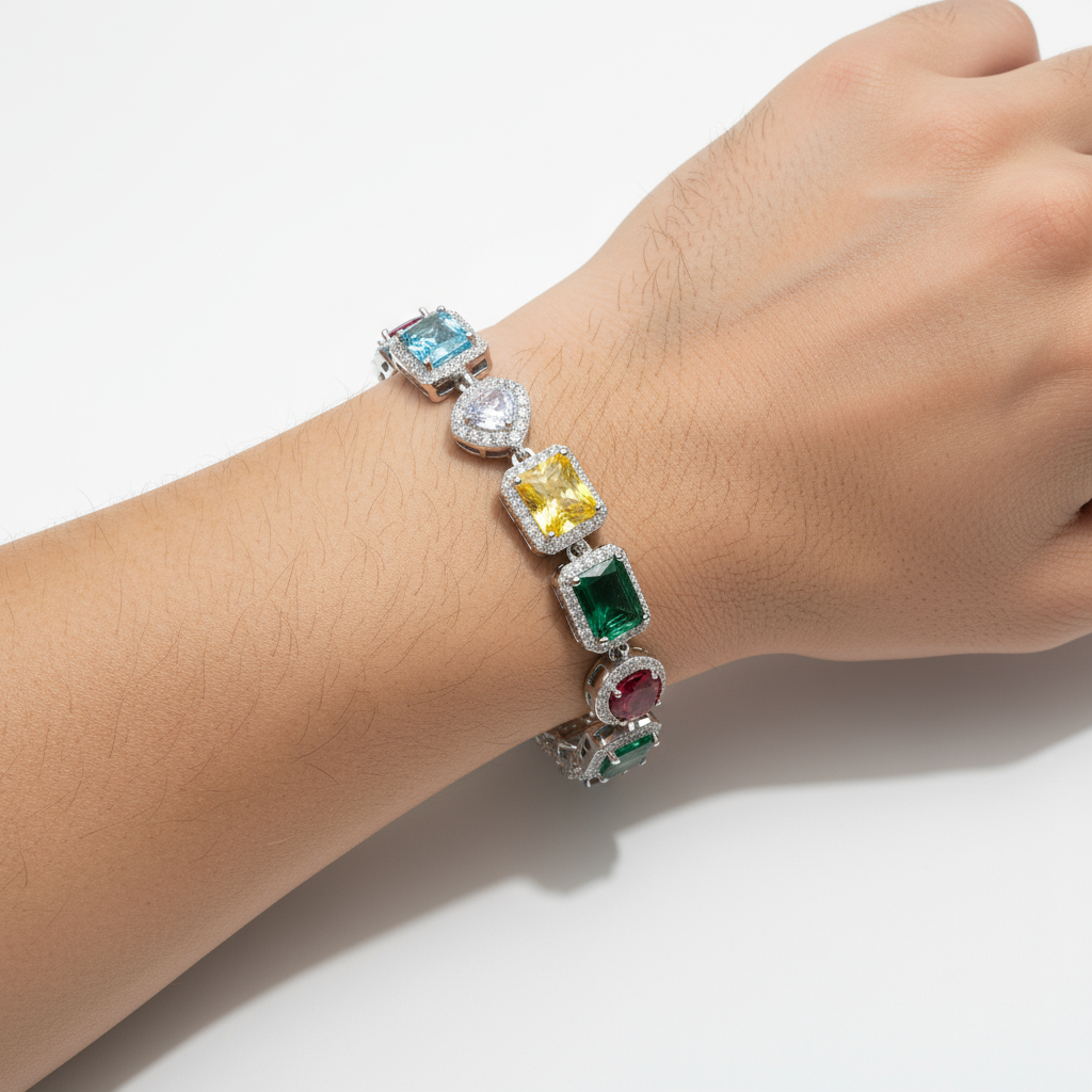 The Rainbow Bracelet | VVS Moissanite | D Color