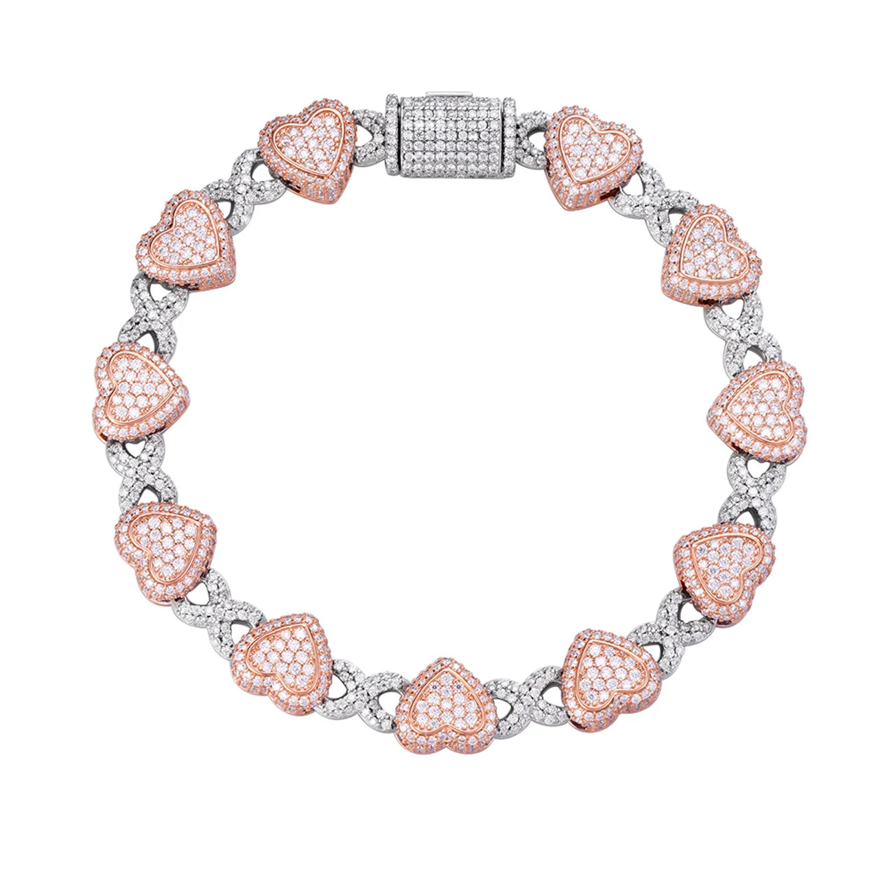 The Valentia Bracelet  | VVS Moissanite | Silver & Rose Gold
