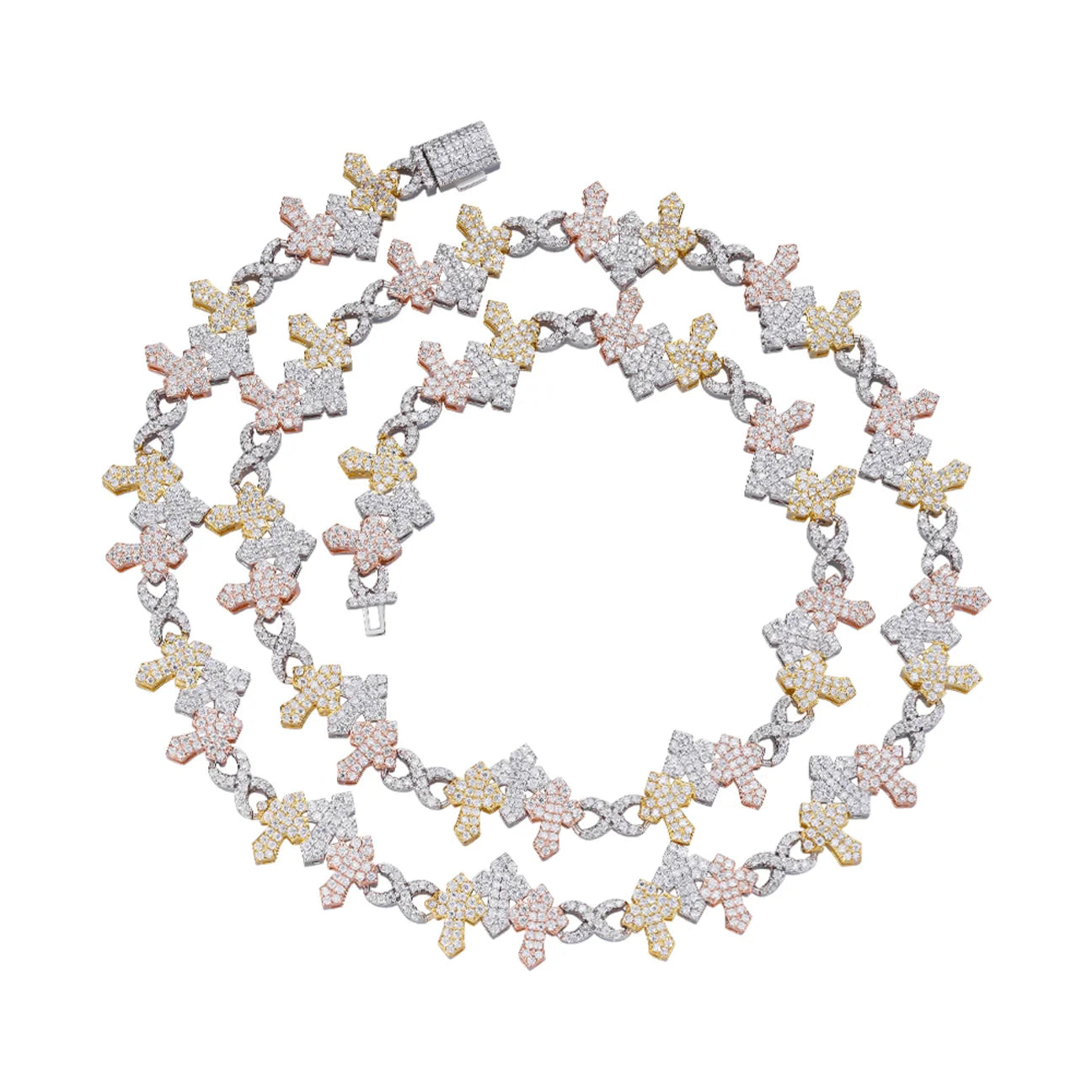 Frostbite Link | Tricolor Italian Silver |  VVS Moissanite Chain