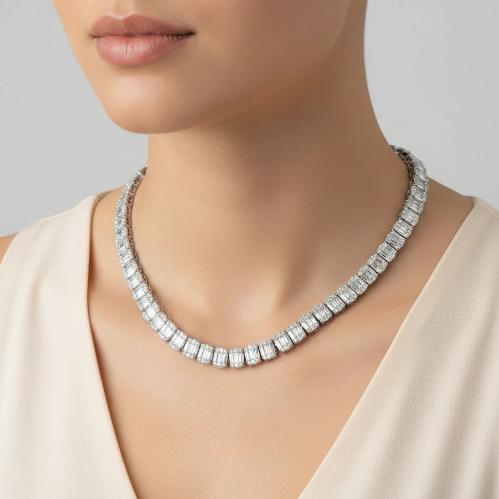 The Imperial Link | Italian Silver | VVS Moissanite Baguette Chain