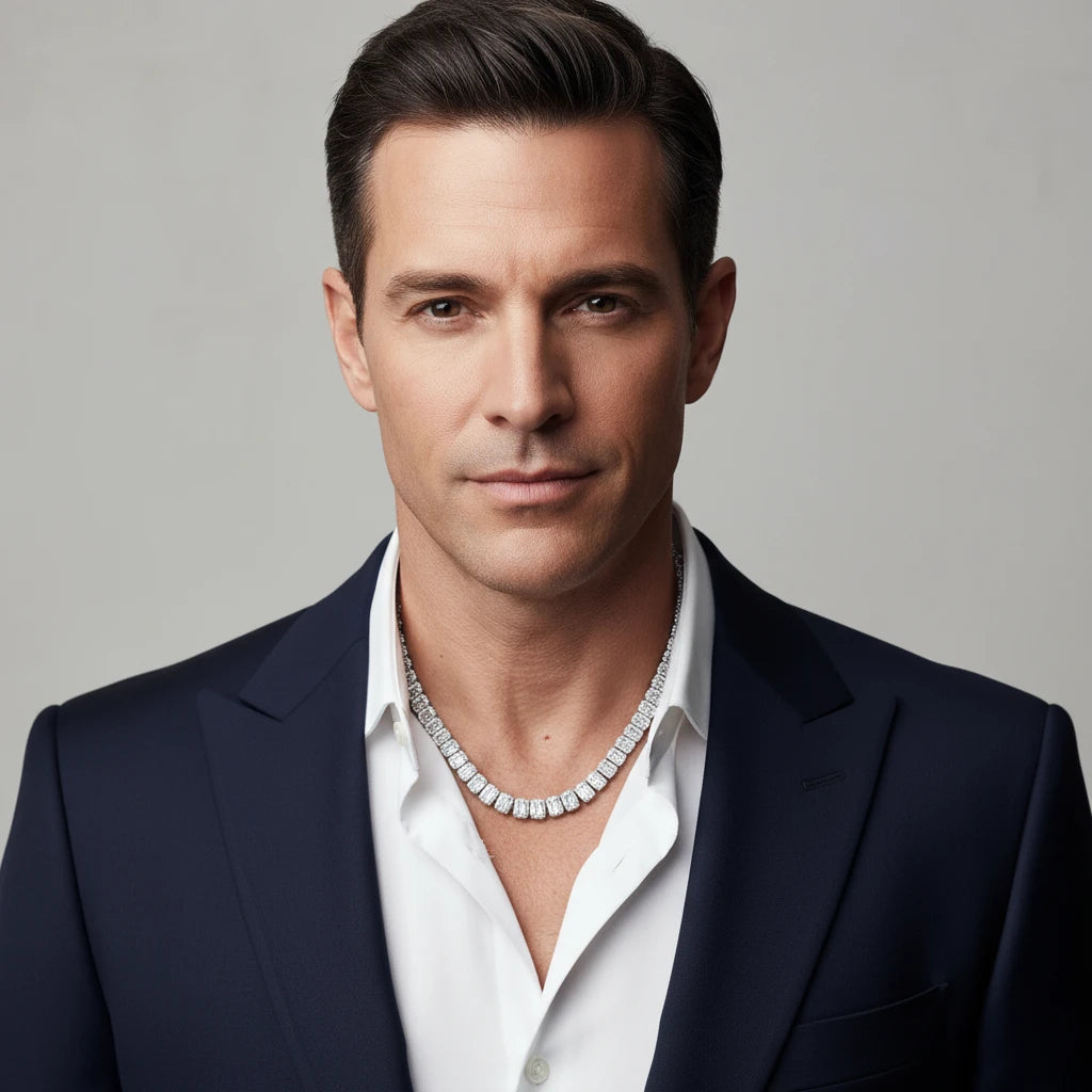 The Imperial Link | Italian Silver | VVS Moissanite Baguette Chain